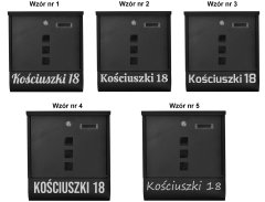 Gockowiak Skrzynka pocztowa na listy Hans czarny z napisami