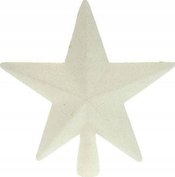 Koopman Vrh božićnog drvca, plastični, bijeli, šljokice, 19 cm