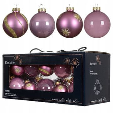 Kaemingk Set od 20 staklenih kuglica za božićno drvce 5/6/7 cm ljubičaste boje