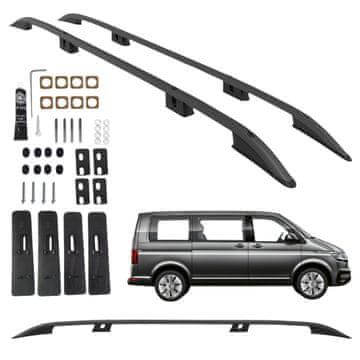 CAN Krovni nosači Volkswagen Transporter T5 T6 dugi 2003 - svijetlo crni