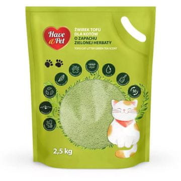 AQUAEL Posip za mačke s okusom tofua i zelenog čaja Have a Pet 2,5 kg