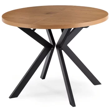 BE Okrugli razvlačni stol LUKAS 100-250 cm Zlatni hrast Moderni loft