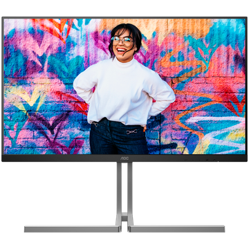 AOC U32U3CV profesionalni monitor - 80cm (32"/31.5" vidljivo), 4K UHD (3840 x 2160), Nano IPS, 60Hz, 4ms (GTG), HDR400, USB-C 96W, USB razdjelnik, KVM, LAN RJ45, 2x HDMI 2.0, 1x DP 1.4