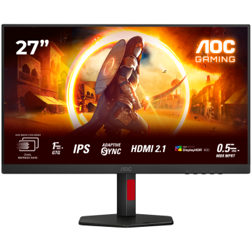 AOC Gaming U27G4R monitor - 68,6 cm (27"), 4K UHD (3840 x 2160), Fast IPS, dvostruki način (4K 160Hz, FHD 320Hz), 1ms (GTG), Adaptive Sync, HDR 400, USB razdjelnik, 2x HDMI 2.1, 1x DP 1.4