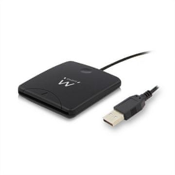 Ewent USB 2.0 čitač pametnih kartica, crni