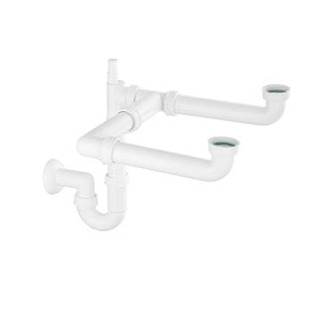 slomart Podesivi polsifon za dvokomorni umivaonik 1x21WH
