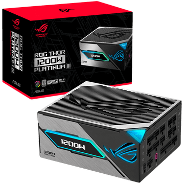 ASUS ROG Thor 1200W Platinum III modularno napajanje, ATX 3.1 kompatibilno, PCIe Gen 5.1, 80 PLUS Platinum, 10 godina jamstva