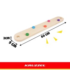 Northix Drvena staza za ravnotežu za djecu, 14 dijelova, senzorna staza, grede 60 cm, XL