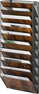 Nikcorp Zidni organizator za dokumente 10 pretinaca drveni crni 33x18x82,4 cm
