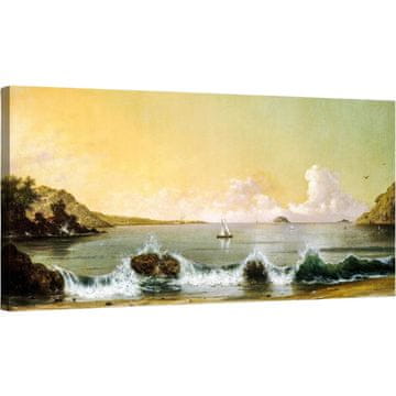 Nikcorp Slika na platnu Hyidecorart morski pejzaž vintage 73x146 cm, HD ispis na visokokvalitetnom platnu, čvrsti drveni okvir, zidna dekoracija za dnevni boravak, ured i spavaću sobu, spremna za vješanje