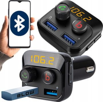 Blow Bluetooth 5.0 auto FM transmiter MP3 2x USB 3.0 12-24V SD SUPER BASS