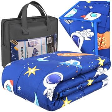 Northix Utegnuta deka 100 x 150 u plavoj boji, verzija od 3 kg