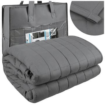 Northix Utegnuta deka 8 kg 200 x 150 cm sa staklenim perlicama, siva, pamučna navlaka