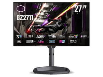 Cooler Master Monitor 27'' (69 cm) QHD OLED 240Hz, HDR10, 2xHDMI, 2xDisplayPort, USB-C DP Alt., zvučnici, Cooler Master Tempest GZ2711