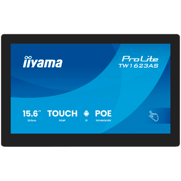 iiyama monitor osjetljiv na dodir TW1623AS-B3P 15.6" PCAP 10pt touchscreen PC s Androidom, PoE tehnologijom i iiSignage