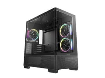 DEEPCOOL Kućište za računalo DeepCool CG380U 3F, micro-ATX, ARGB, zakrivljeno kaljeno staklo, crno