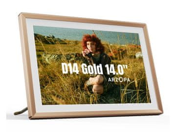 Arzopa Digitalni foto okvir 14'' (35,5 cm) Arzopa D14, 32GB, WiFi, zlatni