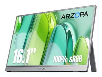 Arzopa Prijenosni monitor 16.1'' (41 cm) FullHD, IPS, 60Hz, mHDMI, USB-C, zvučnici, ARZOPA Z1C, sivi