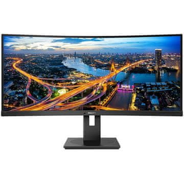 Philips 346B1C zakrivljeni poslovni monitor - 86,4cm (34"), UWQHD (3440 x 1440), VA, 1500R, 100Hz, 4ms (GTG), Adaptive Sync, USB-C PD 90W (DP-Alt način), USB razdjelnik, KVM, LAN RJ45, 1x HDMI 2.0,