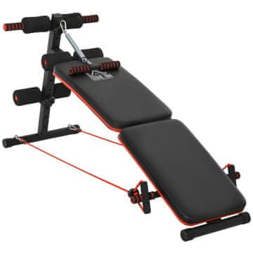 Homestar Klupa za trbušnjake 137x51x50-66 cm Crno Crvena