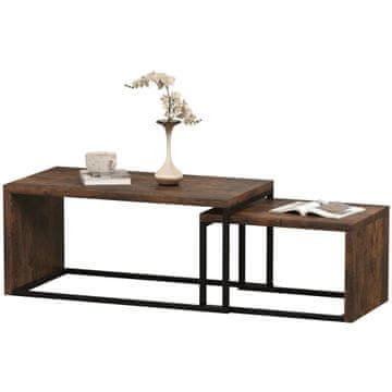 Homestar Set stolića za kavu 2 komada 90x48x42 cm crna i smeđa
