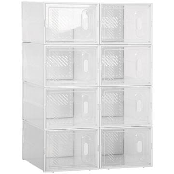 Homestar Modularni stalak za cipele 8 pretinaka plastični organizator 25x35x19 cm proziran