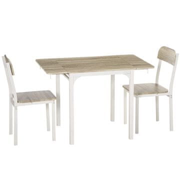 Homestar Set za blagovanje 3 dijela 120x60x75 cm prirodna bijela