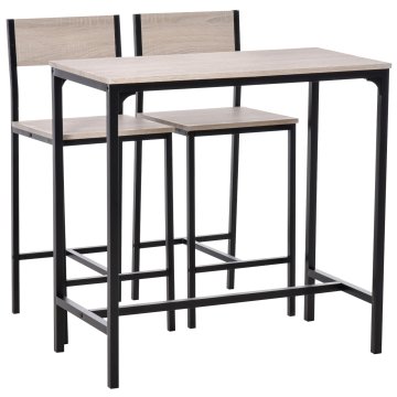 Homestar Set barskog stola 3 komada 89x45x87 cm prirodna i crna