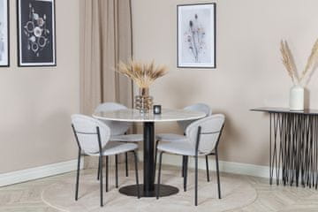 Venture Design AB Set za blagovanje Estelle s Vault stolom 106x75 cm, bijelo-sivi