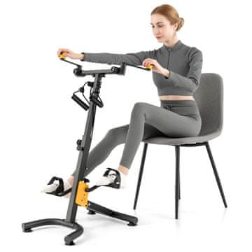 Costway Pedalni trenažer s podesivim držačem u žutoj boji