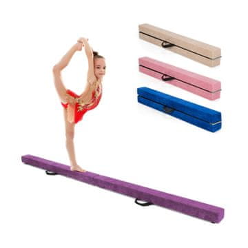 Costway Sklopiva prijenosna ravnotežna greda za pod 7 stopa ljubičasta