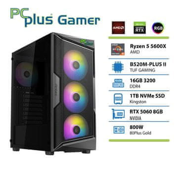 PCplus Gamer Ryzen 5 5600 16GB 1TB SSD RTX 5060 OC 8GB gaming stolno računalo