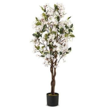 Costway Umjetno stablo bugenvilije 120 cm, bijelo