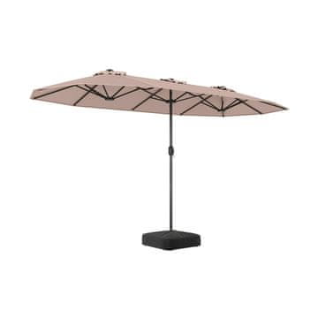 Costway Dvostruki suncobran 400x212 cm pravokutni svijetlosmeđi