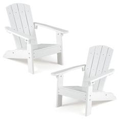 Costway Set od 2 Adirondack dječje stolice bijele boje