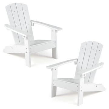 Costway Set od 2 Adirondack dječje stolice bijele boje