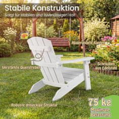 Costway Set od 2 Adirondack dječje stolice bijele boje