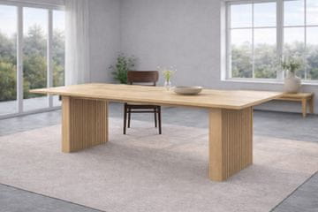 Venture Design AB Blagovaonski stol s produžetkom 200x100x75 cm prirodni kaučukov drvo