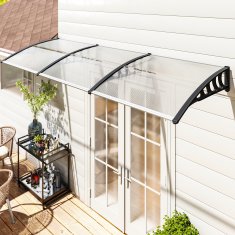 Homestar Nadstrešnica za prozor ulaznih vrata 303x96x27 cm prozirna crna