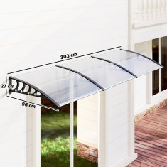 Homestar Nadstrešnica za prozor ulaznih vrata 303x96x27 cm prozirna crna