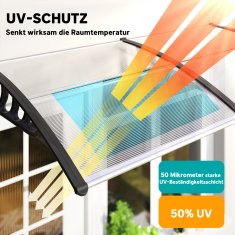 Homestar Nadstrešnica za prozor ulaznih vrata 303x96x27 cm prozirna crna