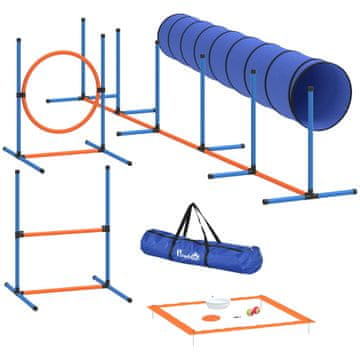 Homestar Set za trening pasa Agility 8-dijelni s tunelom, slalom štapovima, podesivim preponama, prstenom za skok i zdjelicom