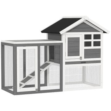 Homestar Kavez za zečeve 2 razine 123,5x62,6x92,5 cm Sivo Bijeli