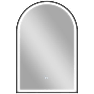 Homestar LED kupaonsko ogledalo 60x90 cm s prednjim i stražnjim osvjetljenjem, memorijska funkcija, dodirni prekidač, crno