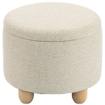 Homestar Okrugli tabure za pohranu sa sjedištem i poklopcem 38,5x38,5x33,5 cm bež
