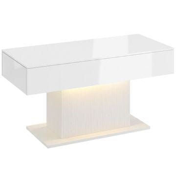 Homestar LED stolić za kavu s prostorom za pohranu, 2 ladice, daljinski upravljač, bijeli