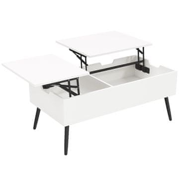 Homestar Stolić za kavu s podesivom visinom 50x100 cm bijeli s skrivenim spremištem