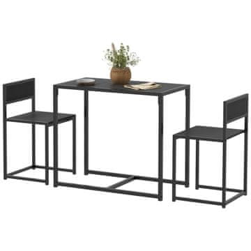 Homestar Set barskog stola 3-dijelni 2 stolice 1 stol 90x47x76 cm crni