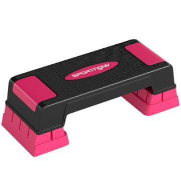 Homestar Podesivi aerobni steper s 3 razine visine 12/17,5/22,5 cm, crno-roza
