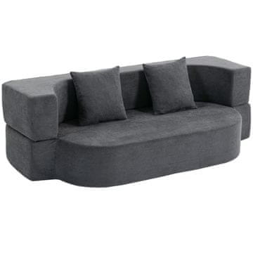 Homestar Sofa na razvlačenje bez okvira s debelim pjenastim sjedalom visoke gustoće, široko duboko sjedalo, tamnosiva
